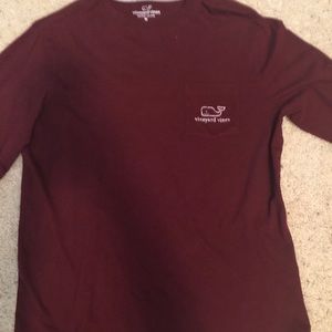 Mens long sleeve vineyard maroon tshirt